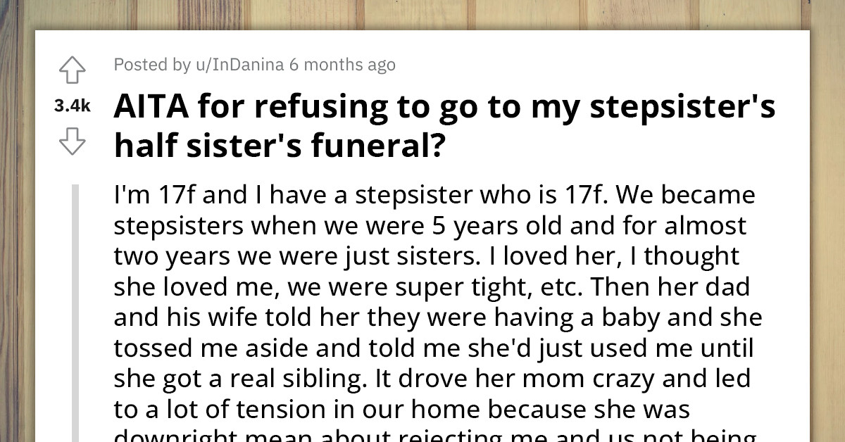 Redditor Questioning If She Is Spiteful For Not Getting Over Her Stepsister's Hurtful Words And Supporting Her In Her Hour Of Need