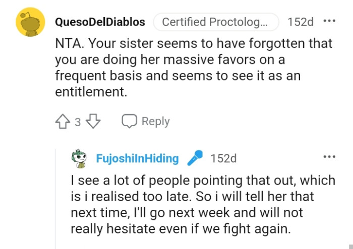 OP's doing her a massive favor