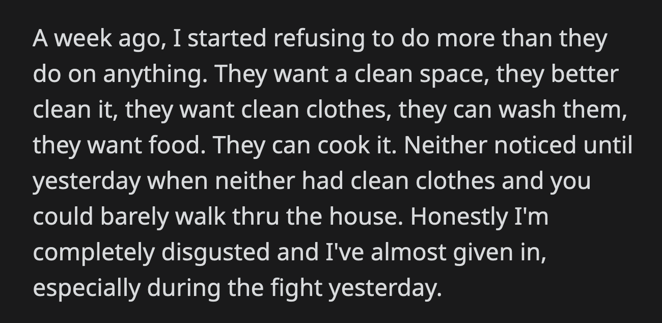 He said that he would call CPS and file for divorce if OP refused to straighten the house.