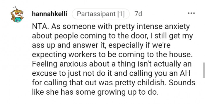 Feeling anxious about a thing isn't actually an excuse