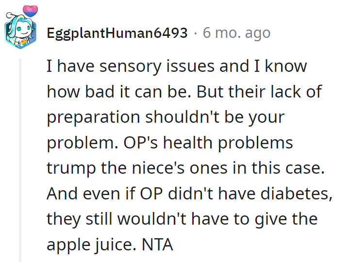 Health > Juice preferences. It's not a smoothie stand, and OP's not on the menu.