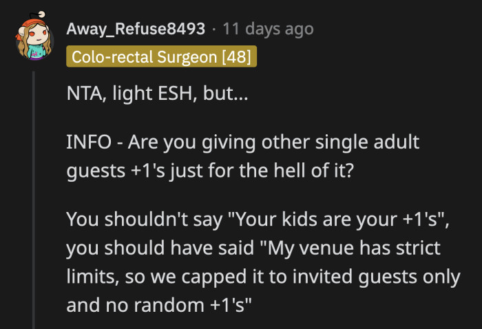 OP could have worded it better and stressed that there is no wiggle room with the allowed guests at the venue