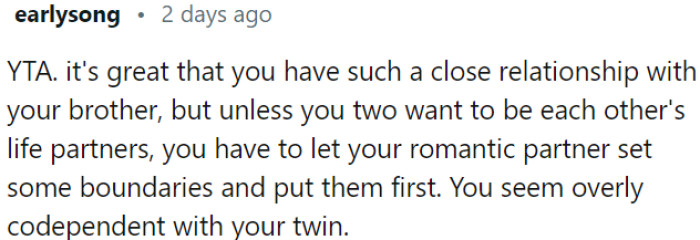OP should establish boundaries and prioritize his partner.