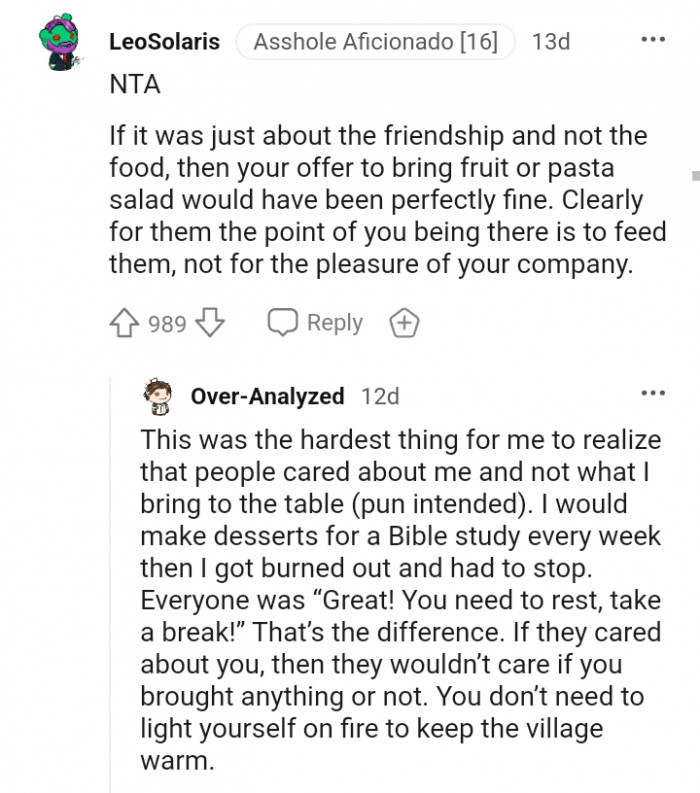 The point of you being there is to feed them