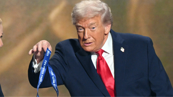 Donald Trump and FIFA branding appear as FIFA responds to Peace Award controversy