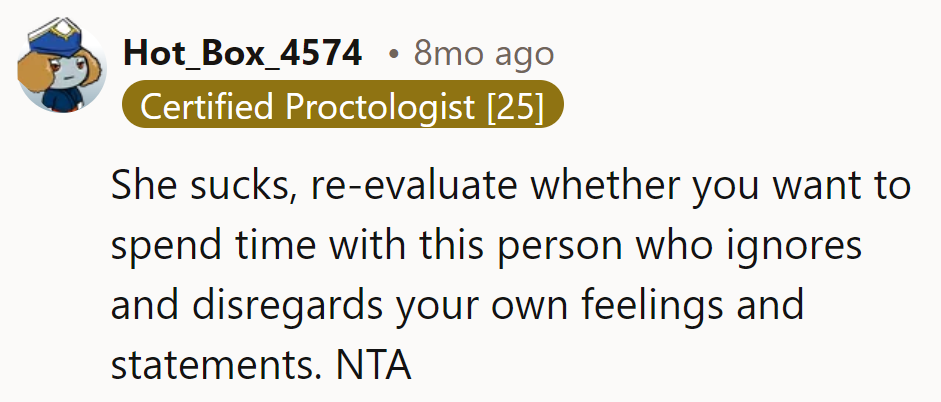 She's a vacuum of empathy.