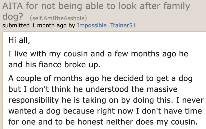 The OP opens her post with what happened to her cousin.