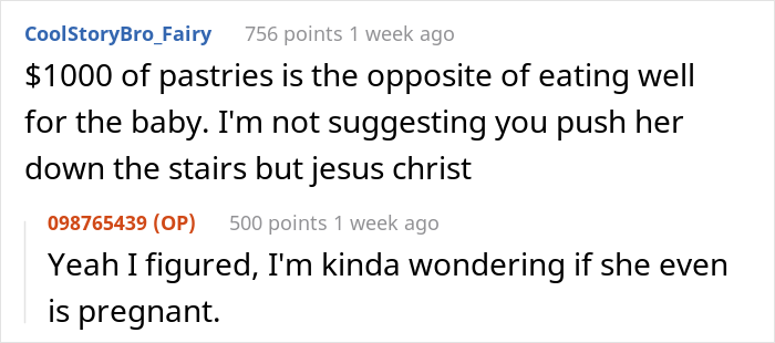 OP is not even sure if Maddie is pregnant.