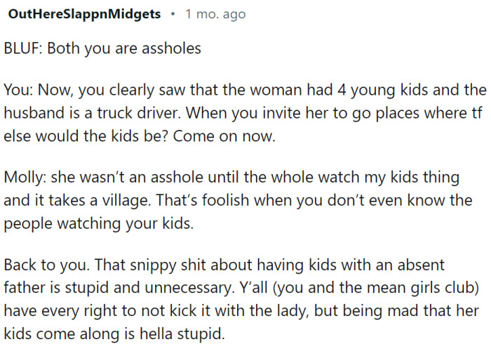 This Redditor was harsh on all people included: