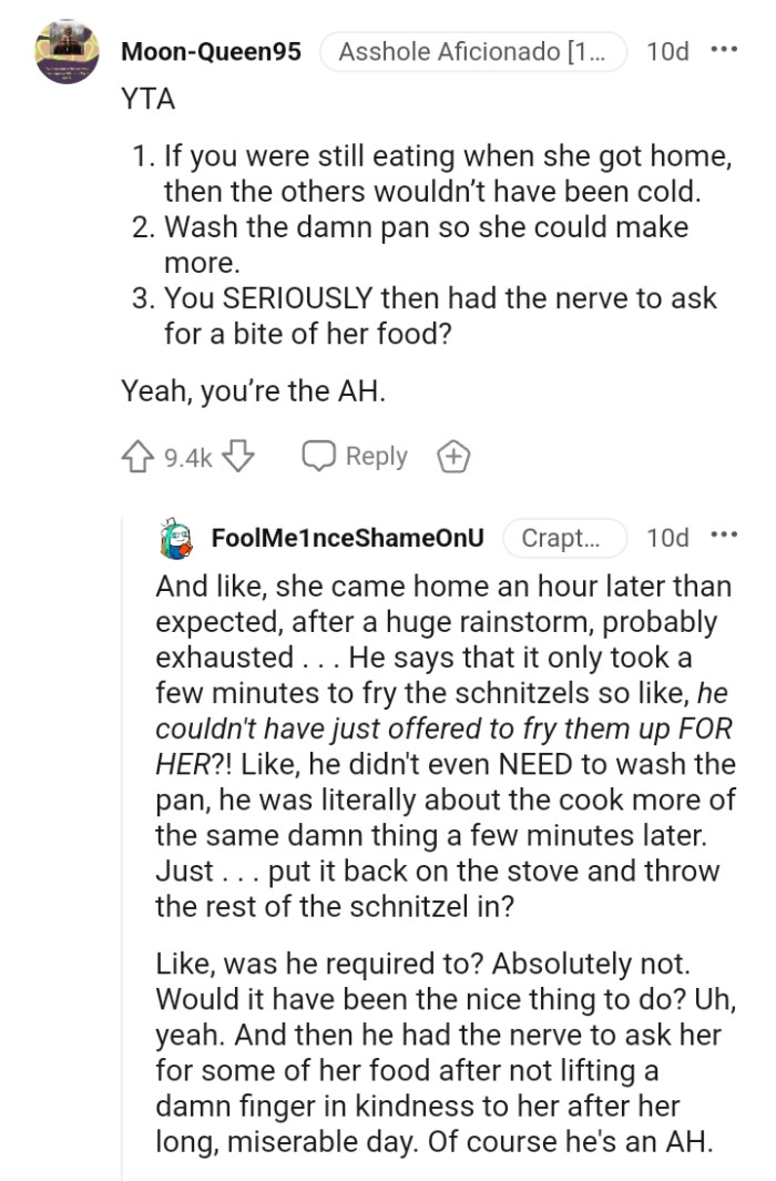 This Redditor is mentioning how the OP is a massive AH