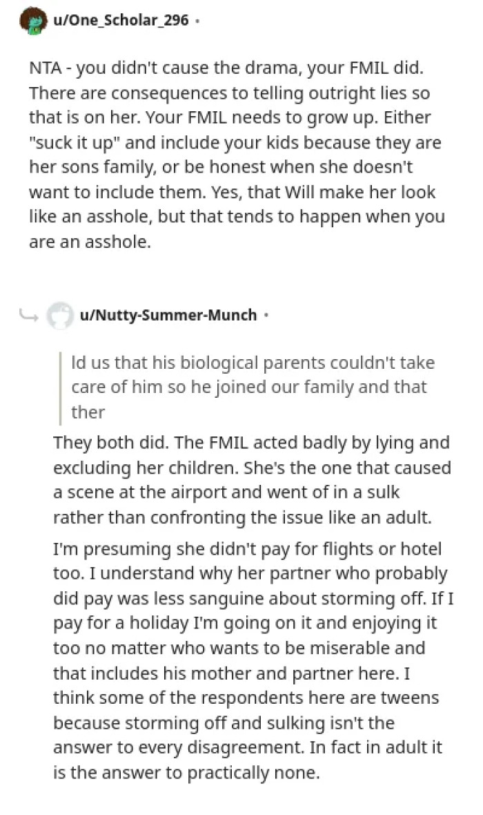 The FMIL was the root of this drama, not the OP.