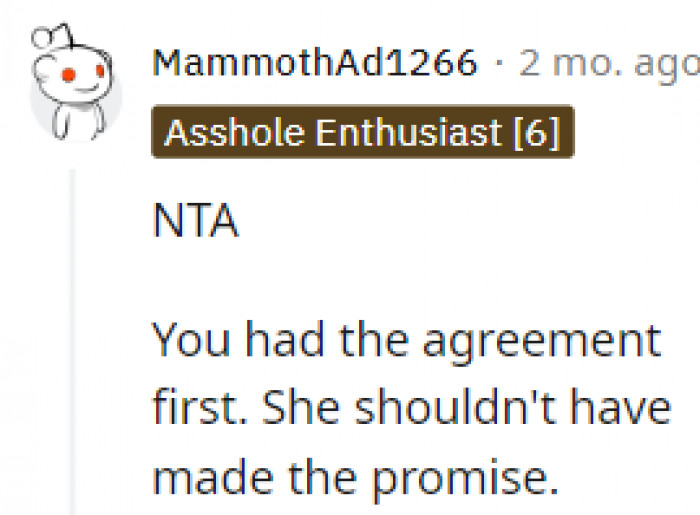 They did have an agreement