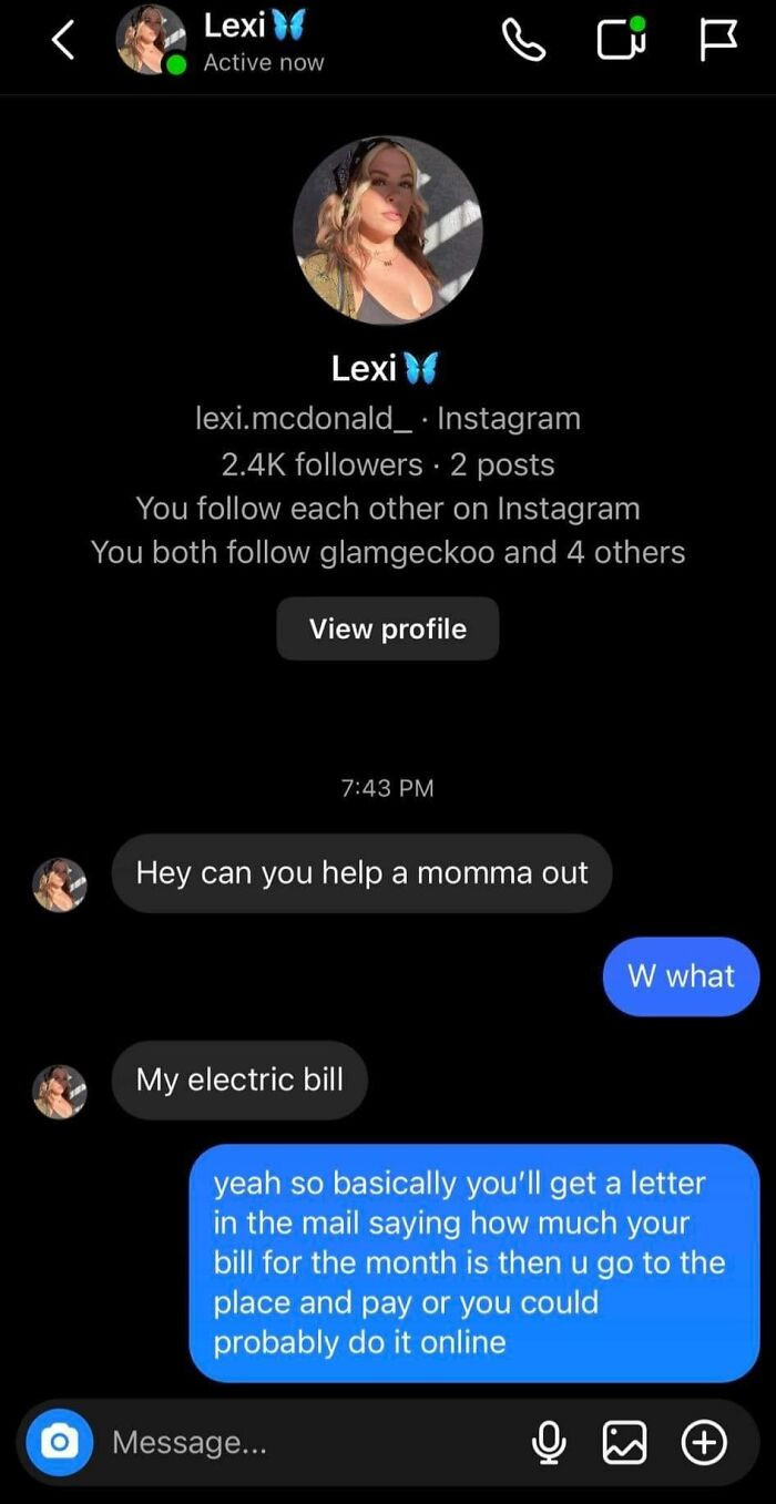 30. She Wants Electric Bill