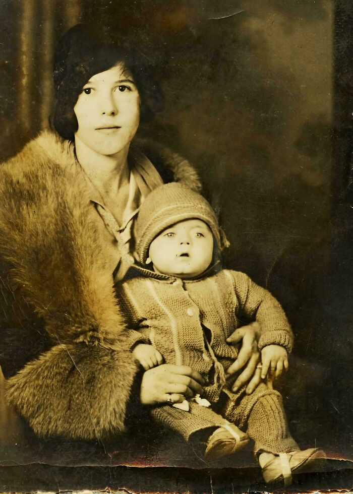 "My Dad And His Mom 1930"