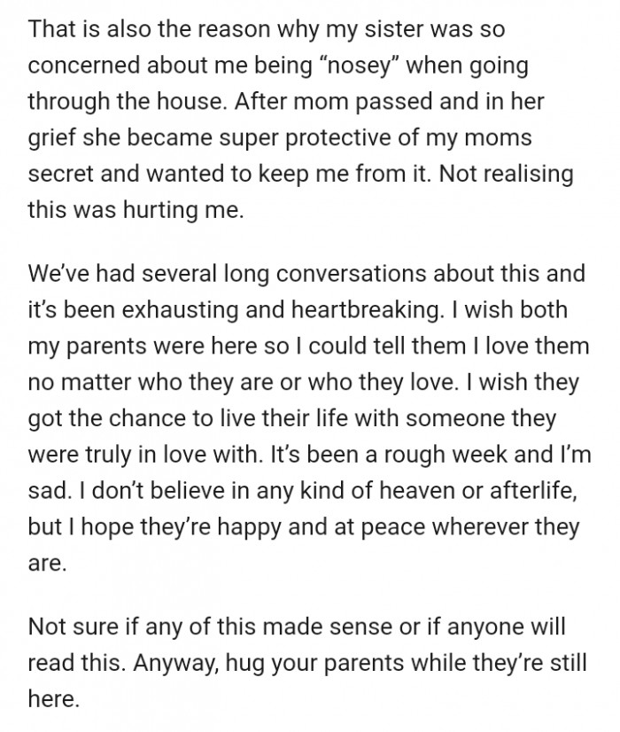 The author finally understood why her sister was super protective of their mom's secret.