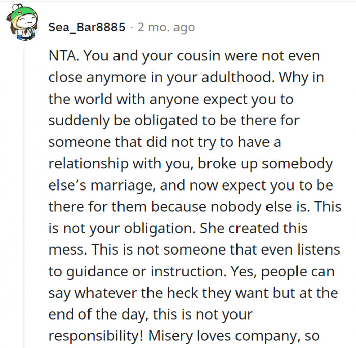 5. The baseline is it's not OP's responsibility