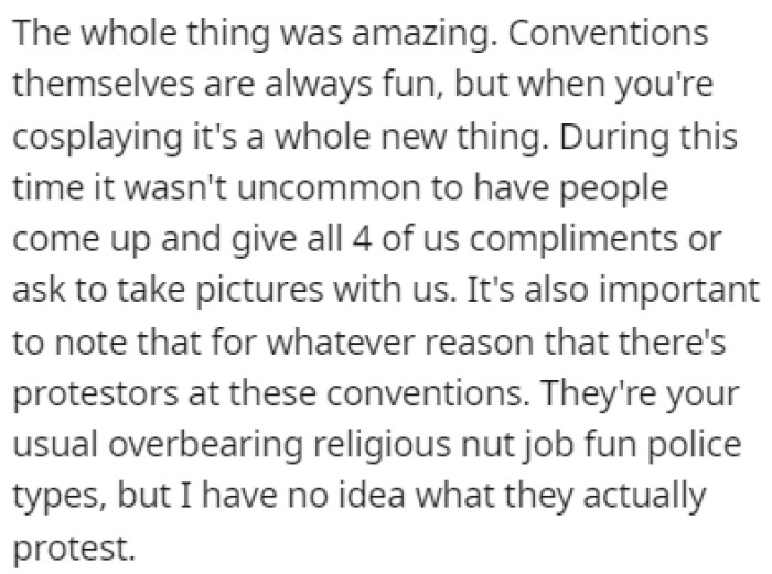 OP was enjoying herself at the convention