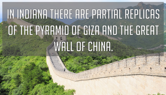 12. Partial replicas of the Pyramid of Giza and China's Great Wall