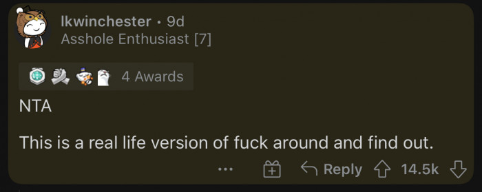 Here's how the Reddit community reacted to u/IDKFeltThrowAway's post: