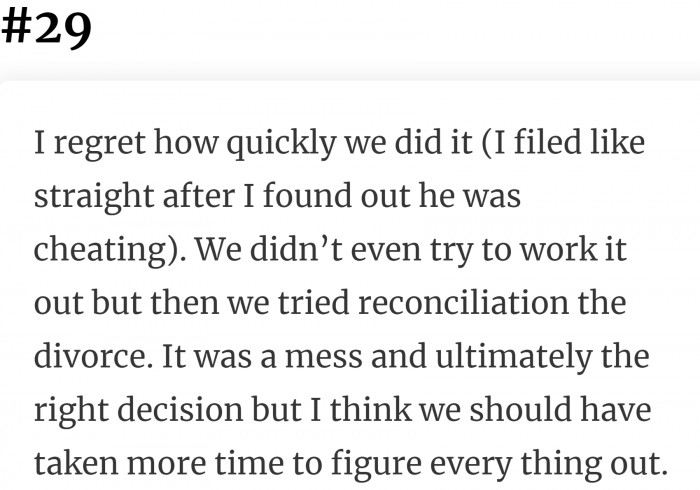 29. It's already done, and it's for the best.