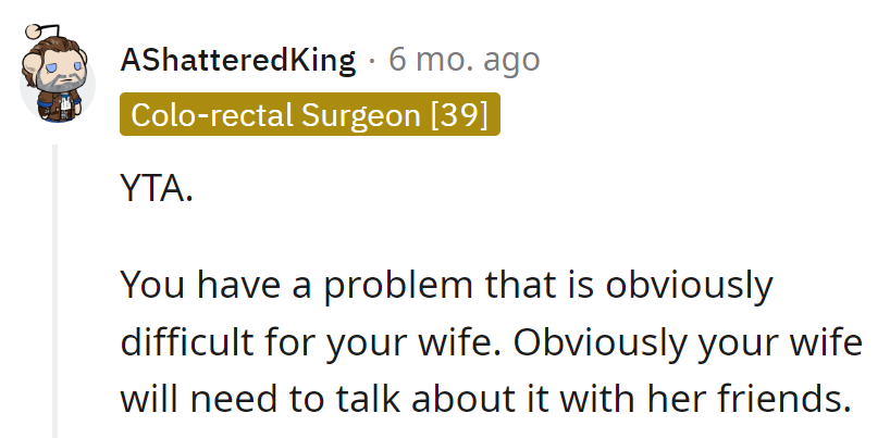 It's a tough pour for him, but it's tough for the wife, too.