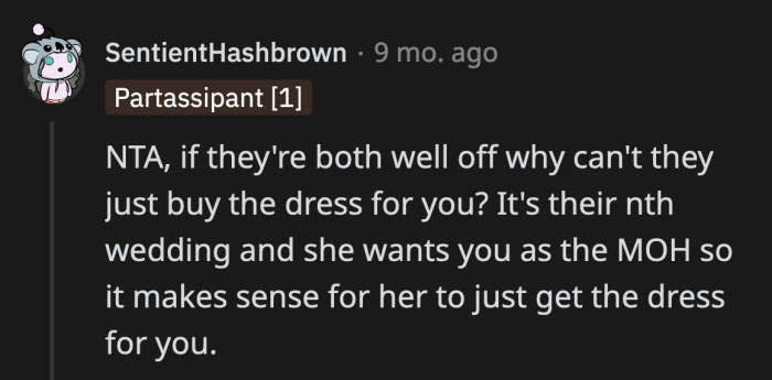 OP is better off gambling that money away. She has better chances.