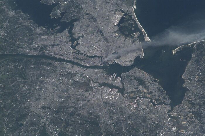 "Astronaut Frank Culbertson, Aboard The Iss, Was The Only American To Witness The 9/11 Events From Space; His Historic Photograph Captures A Visible Plume Of Smoke Rising Over Manhattan"