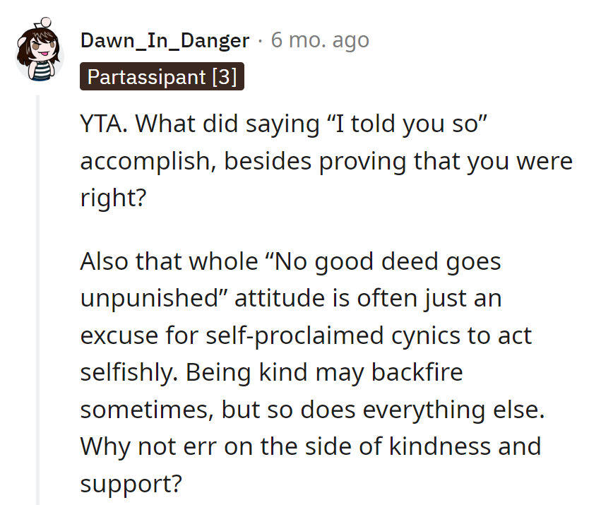 YTA, but hey, saying 