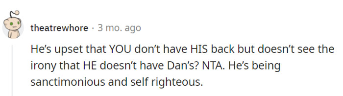 Quite the irony in his critique...