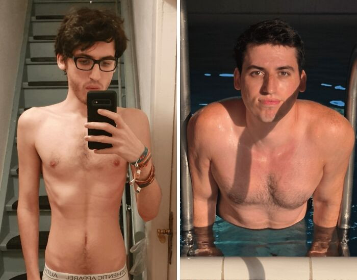 Emotional weight before-and-after photos showing ages 16 to 24 growth.
