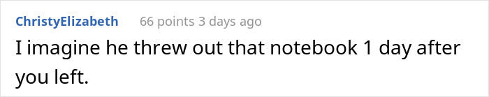 He Threw Out the Notebook