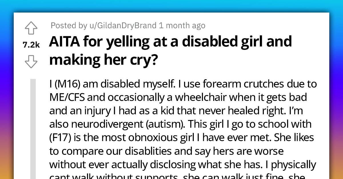 Redditor Leaves Disabled Girl In Tears Due To Her Obnoxious Behavior