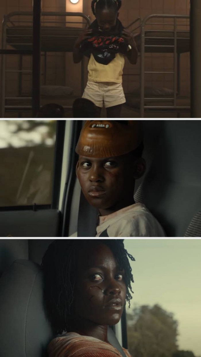 1. The movie Us -  Red and Adelaide had switched places, and her son somehow knew