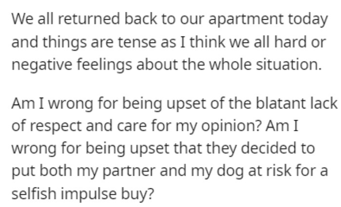 Needless to say, things are tense in that apartment