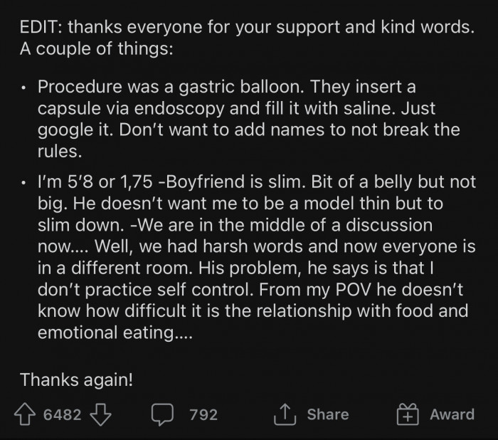 OP finally added an edit thanking the community for their support and also provided more context about the situation: