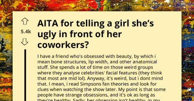 Woman Calls Out Friend's 'Unbearable Ugliness' In Public, Blames It For Her Obsession With Others' Looks