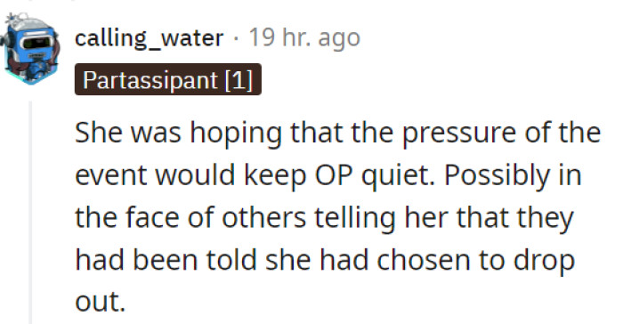 Well, Jane definitely underestimated OP.