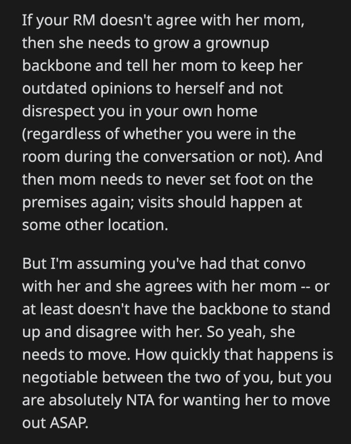 She is either a coward or a misogynist herself. No one wants to live with someone like that.