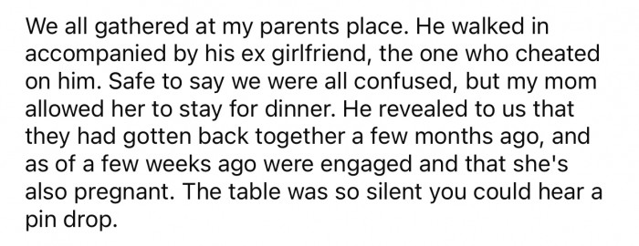 Everyone was shocked by the brother's unexpected surprise guest.