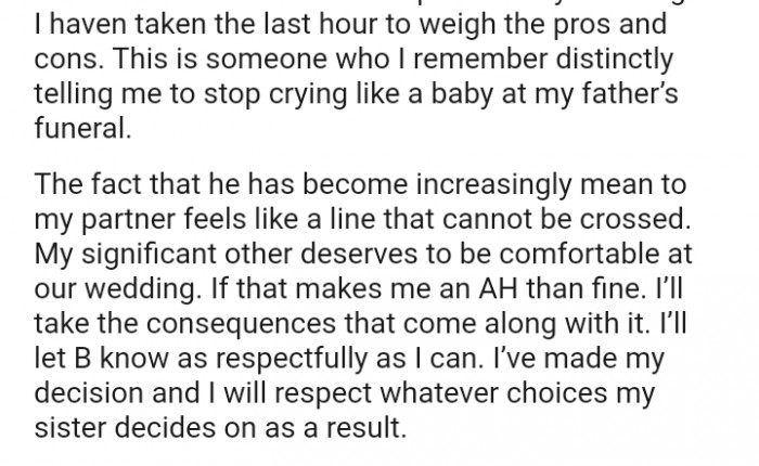 The OP has decided to respect whatever choice her sister makes.