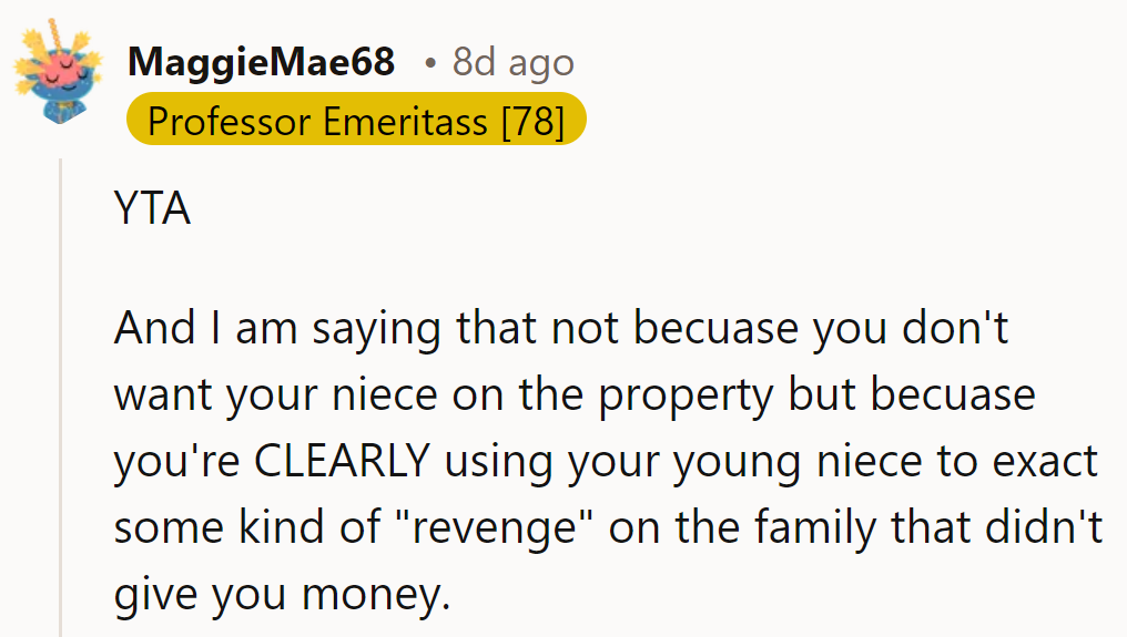 Niece's safety or family's payback? Choose wisely.