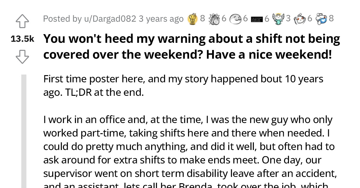 Manager Neglects Employee's Warning to Fill Up a Vacant Weekend Position, Gets Demoted for It