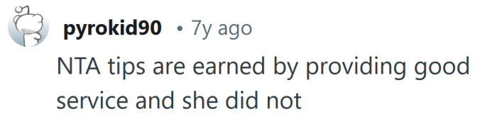 She didn't earn her tip.