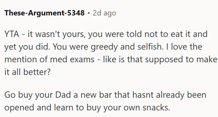 "I love the mention of the med exam."