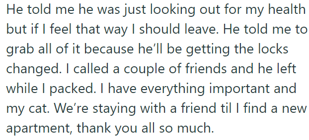 The OP and her boyfriend broke up: