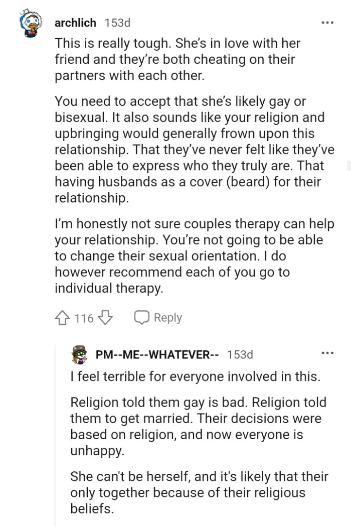 She's in love with her friend