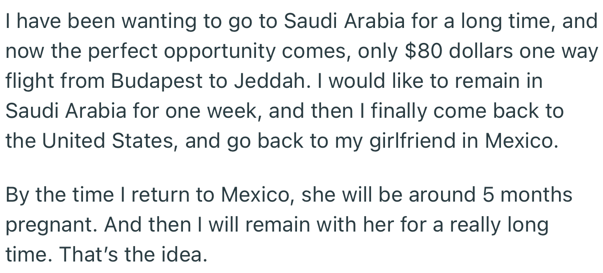 In addition, OP wants to use the opportunity to spend an extra week in Saudi Arabia