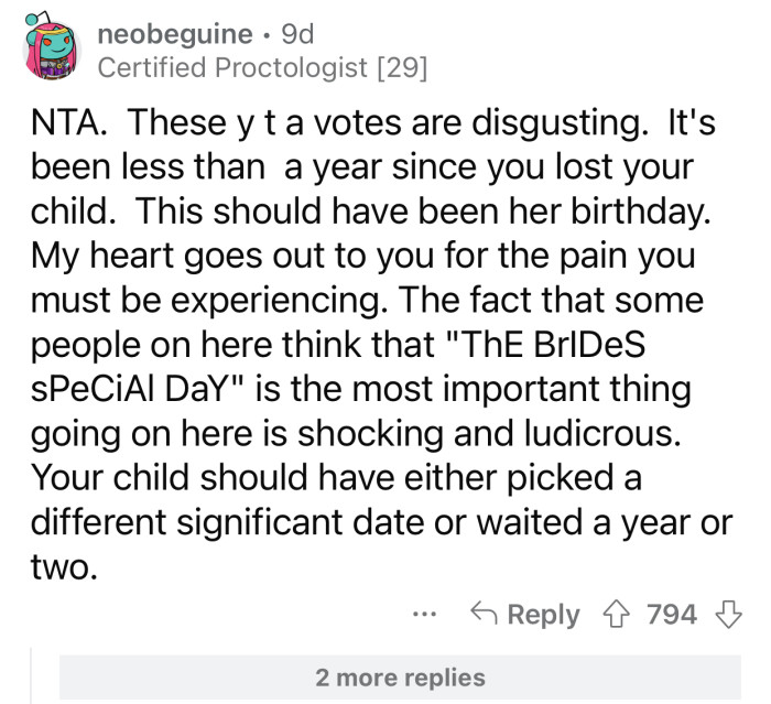 OP's daughter should have considered the pain her father is going through.