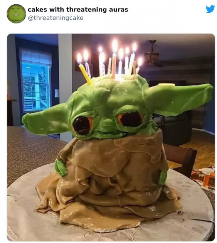 16. This cake must be eaten