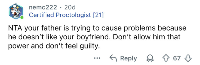 “Don’t allow him that power.”